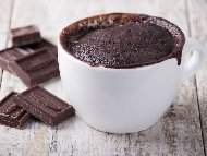 Рецепта Кекс в чаша с шоколад и фъстъчено масло в микровълнова фурна